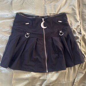 Killstar Kristen Black Skater Skirt with Moon Charm